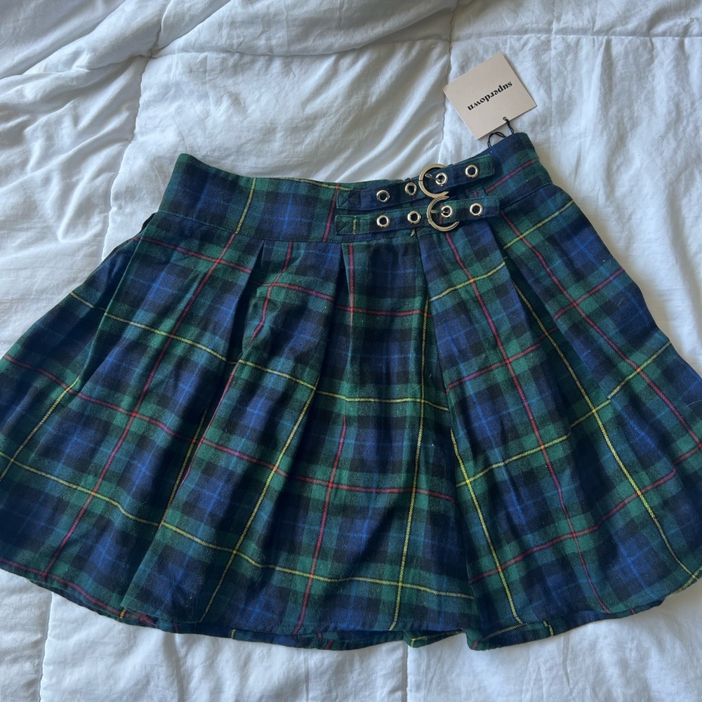 Superdown plaid skirt